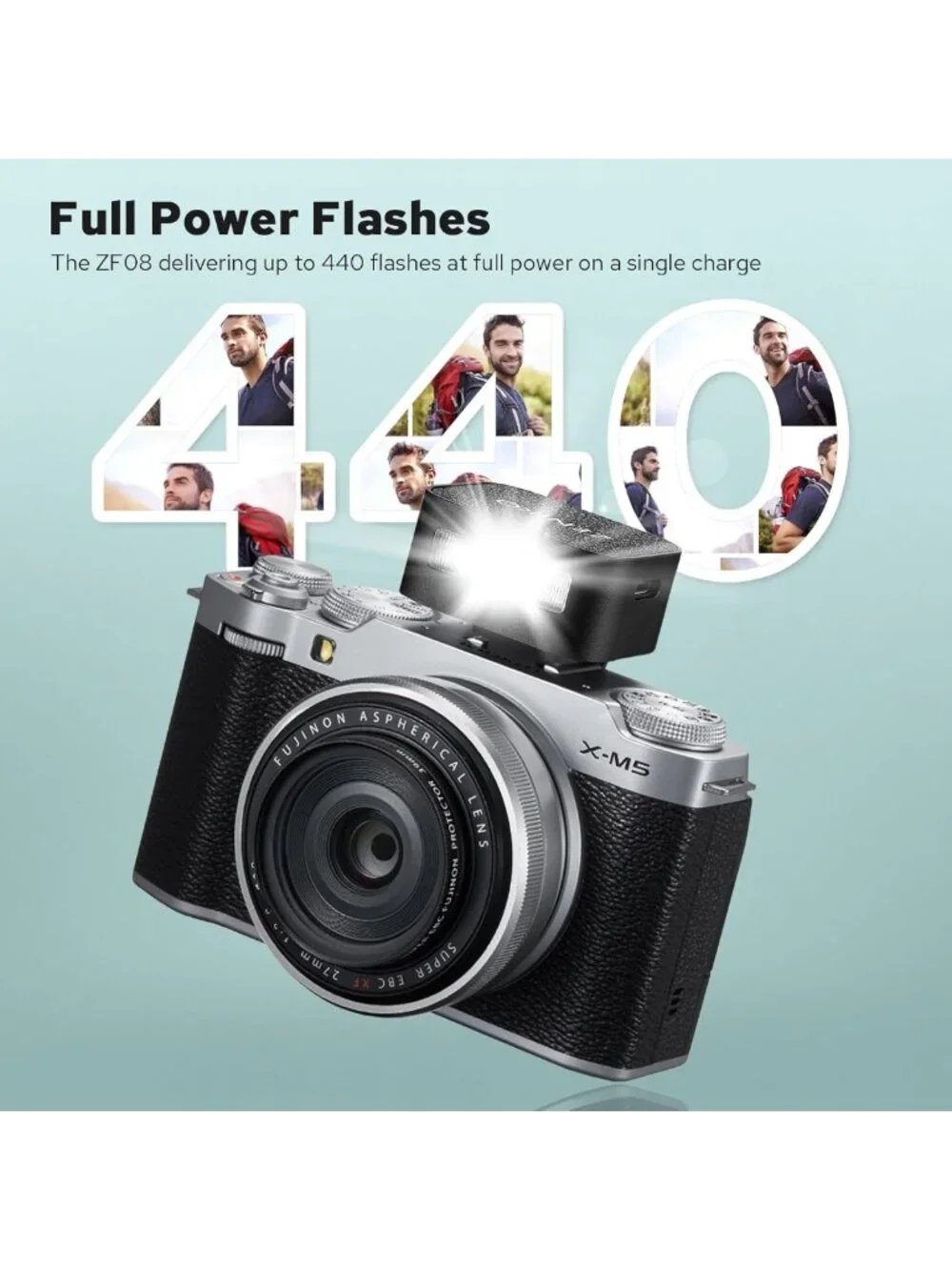 Compact Aluminum Mini Flash Speedlite - 440 Full-Power On-Camera Flash, CCT